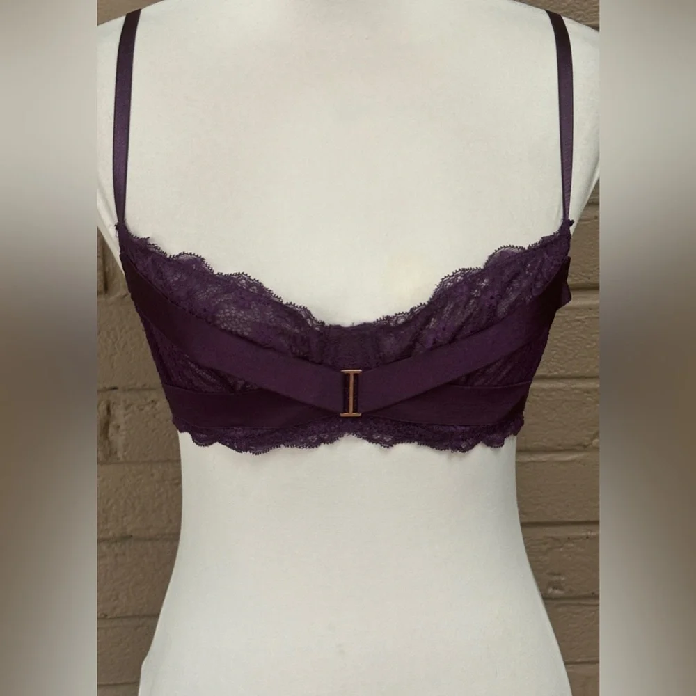 Adore Me NWT deep purple lace Demi bra 32C